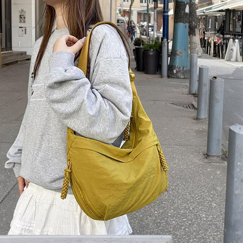 Lightweight Nylon Adjustable Crossbody Hobo Bag