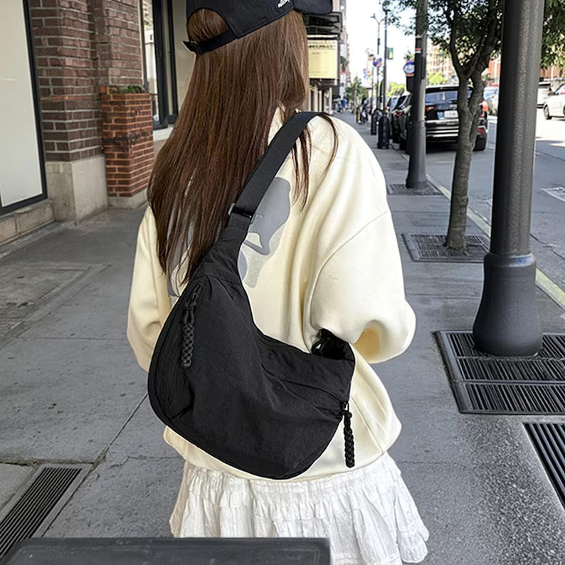 Lightweight Nylon Adjustable Crossbody Hobo Bag